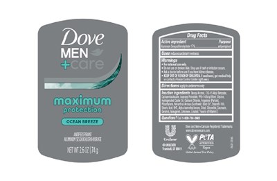 Label (Dove Men Care Maximum Protection Ocean Breeze Antiperspirant Deodorant   Artwork)